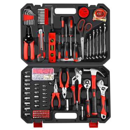 GoYwato Home Tool Kit 287PCs - Complete Repair General Hand Tool Set for Men Women - Household Tool Kit for Home Improvement with Hammer & Pliers Set & Ratchet Wrench & Socket & Protable Tool Box Case